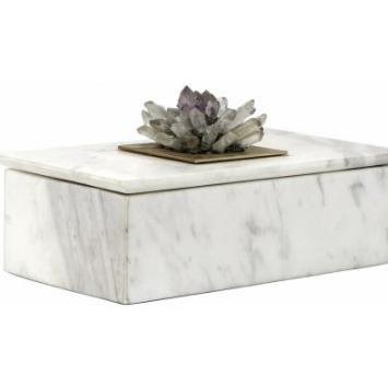 Marble Box with Quartz Flower