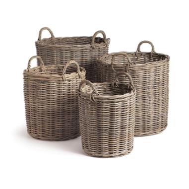 Round Rattan Storage Basket, 4 Sizes