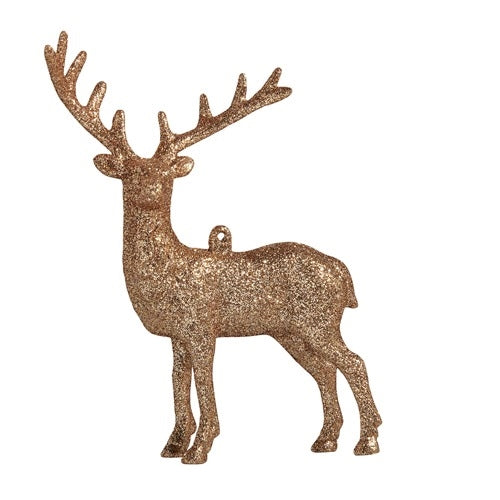 Deer Ornament - Copper Glitter