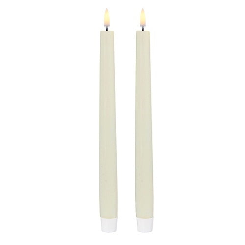 Ivory Battery Powered Taper Candles - 1" x 11"