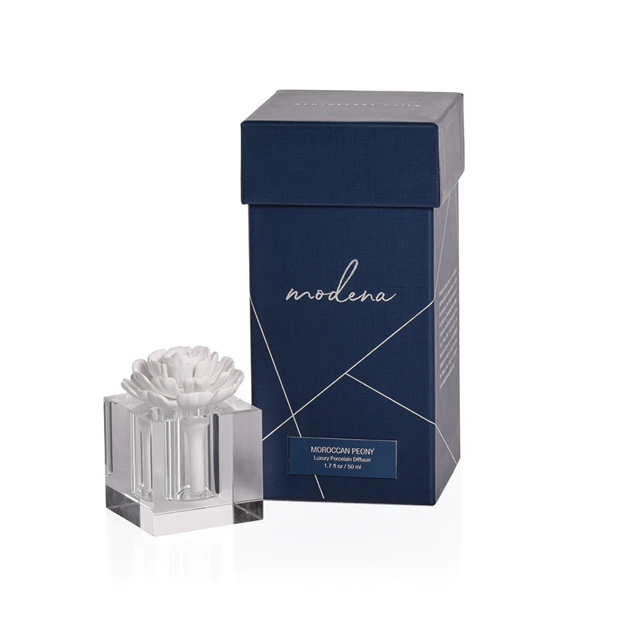 Porcelain Modena Mini Crystal Diffuser - Moroccan Peony