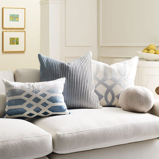 Blue Ombre Lattice Pillow