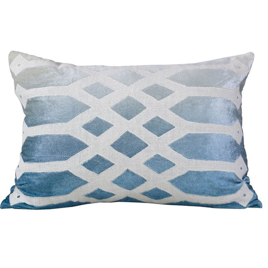 Blue Ombre Lattice Pillow